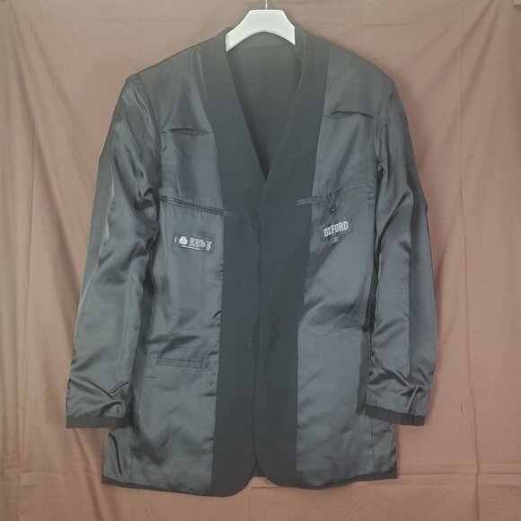 OXFORD Mens Sports Coat SZ 37R Byran 100% Wool Black 3‎ Button Business 96R - Picture 8 of 11